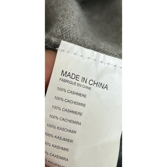 Club Monaco Womens 100% Cashmere Crewneck Color-block Sweater Grey Long Sleeve X - Picture 4 of 7